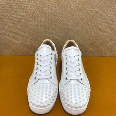 Real Leather Flats Rivets Shoes Quality Trainers Crystal Spiked