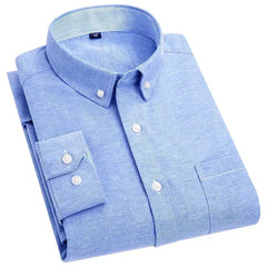 Oxford textile long sleeve slim fit shirt