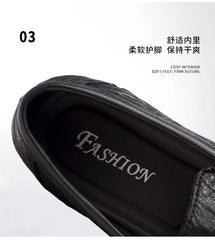 Moccasins Italian Black Genuine Leather Loafers Shoes