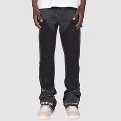 Washed Jeans Men Vintage Ankle Length Trousers Denims