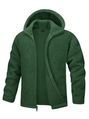 Hooded Fleece Jackets Thermal Warm Soft Fluffy Full Zip