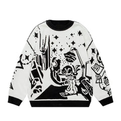 Vintage Knitted Sweater Jumper Winter Unisex Cotton Pullover Streetwear