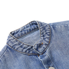 Denim Vest Sleeveless Jacket Turn-down Collar Cardigan Vest
