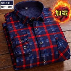 Fleece Shirt Long Sleeve Plaid Shirt