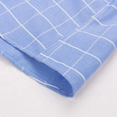 100% Pure Cotton  Oxford Short Sleeve Square Collar Solid Plaid Striped Shirt