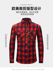 Brushed Plaid Cotton Long Sleeve Shirt