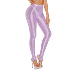 Glossy Tummy Control Sport Jogging Pants
