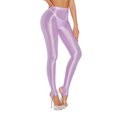 Glossy Tummy Control Sport Jogging Pants