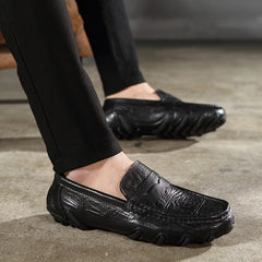Moccasins Italian Black Genuine Leather Loafers Shoes