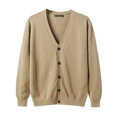 V-Neck Cardigan Casual Slim Fit Knitwear Men's Cotton Cardigan