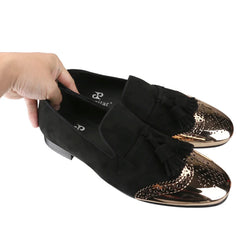 Mocassin en cuir noir