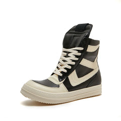 Vintage Genuine Leather High Top Boots Sneakers