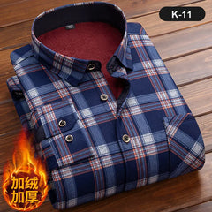 Fleece Shirt Long Sleeve Plaid Shirt