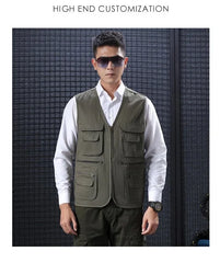 Fishing Cotton Sleeveless Vest With Many 16 Pockets