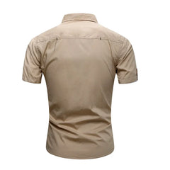 100% Cotton  Cargo Shirt Short Sleeve Shirts Multi Pocket