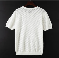 Men Knitwear 100% Cotton Sweater Pullover O-Neck