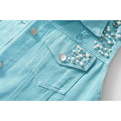 Colorful Denim Vest Women Jeans