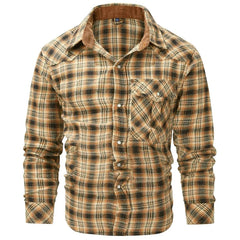 Retro Western Flannel checkered striped button up shirt