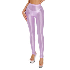 Glossy Tummy Control Sport Jogging Pants