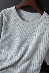 Men Knitwear 100% Cotton Sweater Pullover O-Neck