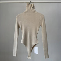 Cotton BTurtleneck Solid Knitwear Knitted Bodysuits