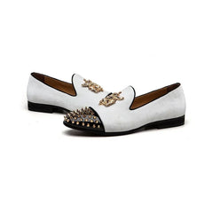 Spike Loafers Flat Footwear Studded Leather Shoes