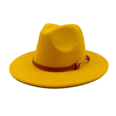 Vegan felt fedora hat wide brim hat