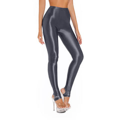 Glossy Tummy Control Sport Jogging Pants