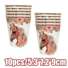 Horse Birthday Party Decoration Supplies Horse Theme Birthday Party Paper Napkins Cups Plates Tablecloth Tableware Child Favours