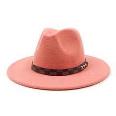 Vegan felt fedora hat wide brim hat