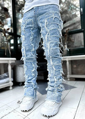Tassel Damaged Denim Full Length Pants Hip-pop Trousers