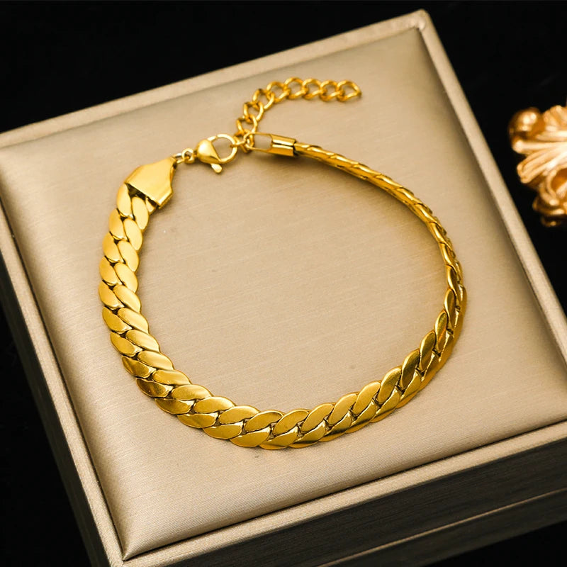 Waterproof Stainless Steel Metal Chain Necklace Bracelet