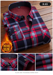 Fleece Shirt Long Sleeve Plaid Shirt