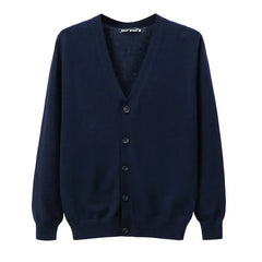 V-Neck Cardigan Casual Slim Fit Knitwear Men's Cotton Cardigan