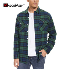 Plaid Flannel Shirts Long Sleeves Casual Cotton Shirt