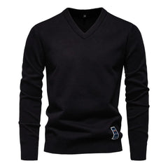Cotton Sweater Pullover V-neck