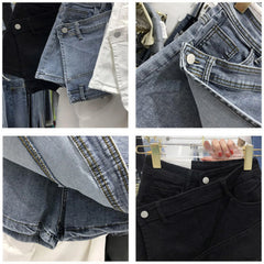 Stretch Skinny Ripped Hole Washed Denim Pants