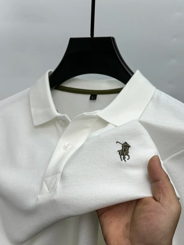 Embroidered Men's Pure Cotton Hot Polo Shirt