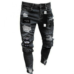 Cotton Stretchy Ripped Skinny Jeans Slim Fit Denim Pants