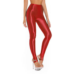 Glossy Tummy Control Sport Jogging Pants