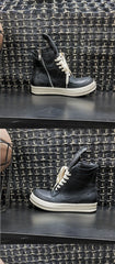 Vintage Genuine Leather High Top Boots Sneakers