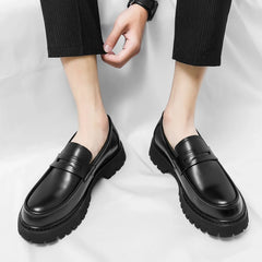 Mocassin Patent Leather with Thick Soles Loafers Slip on Shoe Breathable