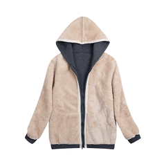 Hooded Plush Coat Fleece Hoodies Sweatshirt Long Sleeve Jacket