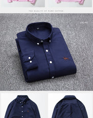 Long Sleeve Pure Cotton Oxford  Embroidered Shirt