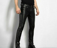 Rock Style PU Leather Pants Faux Leather Slim Fit Skinny