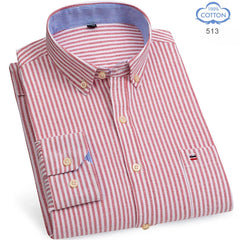 100% Pure Cotton Oxford Long Sleeve  Plaid Shirt
