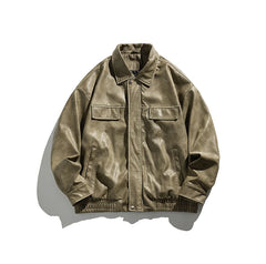 American Retro PU Leather Jacket