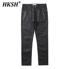 Cotton Tide Niche Wax Denim Pants