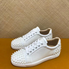 Real Leather Flats Rivets Shoes Quality Trainers Crystal Spiked