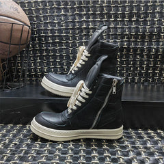 Vintage Genuine Leather High Top Boots Sneakers